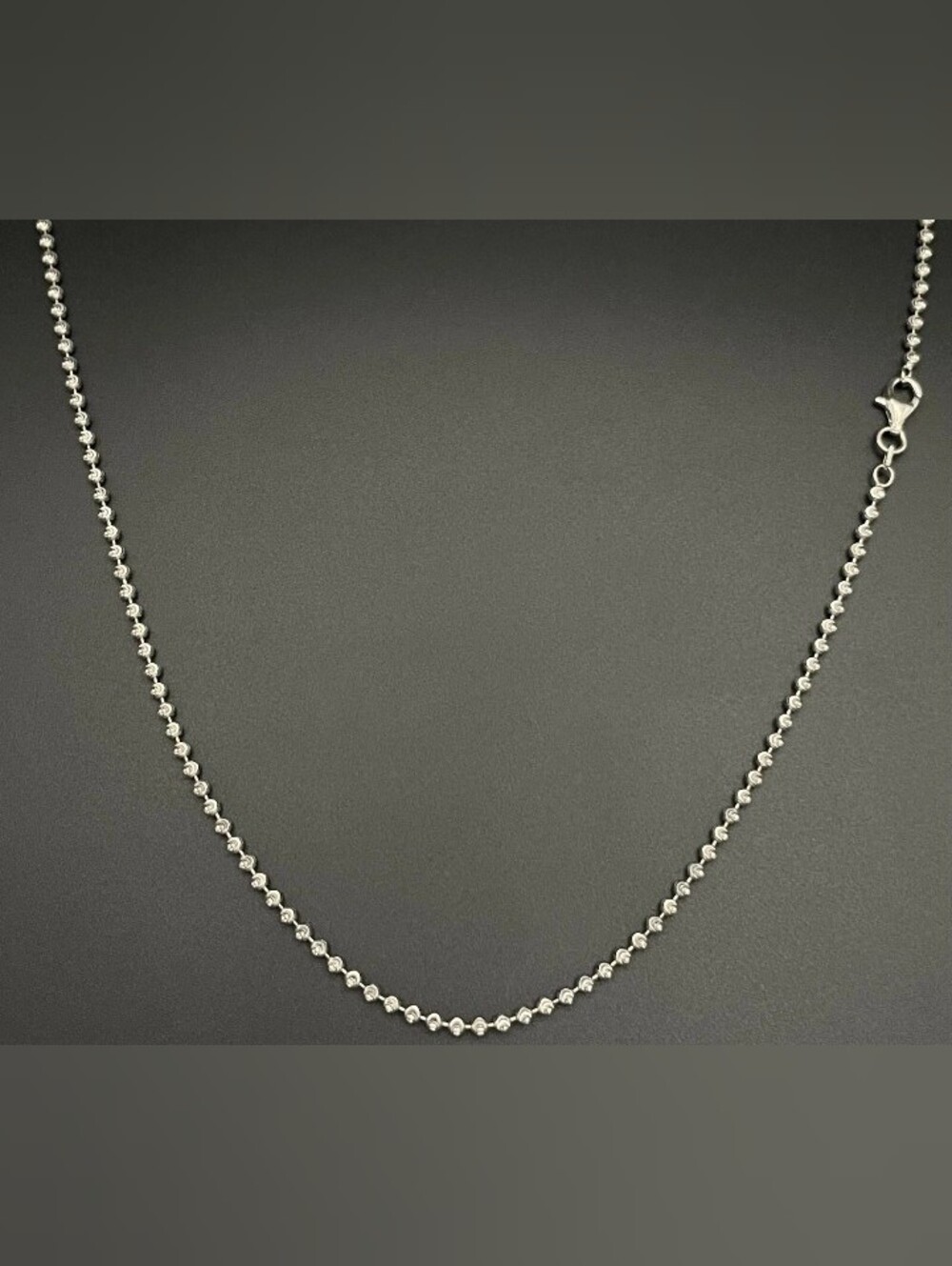 Italian Solid Sterling Silver Bead Ball Chain Necklace925 Silver Chain Unisex